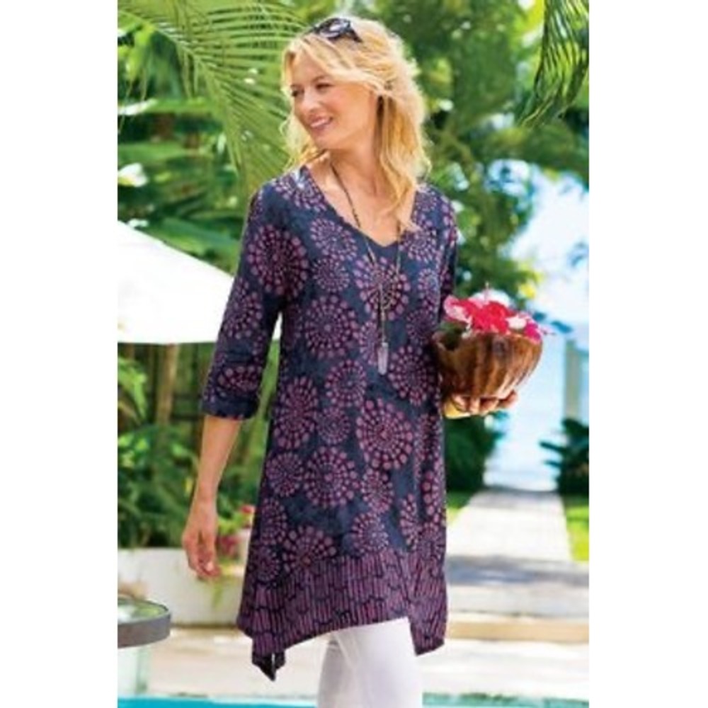 Soft Surroundings Tunic Top‎ Size L/XL Lightweight Artsy Flowy Festival Resort